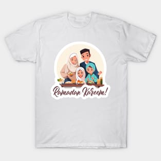 Ramadan Family Dinner Cartoon T-Shirt